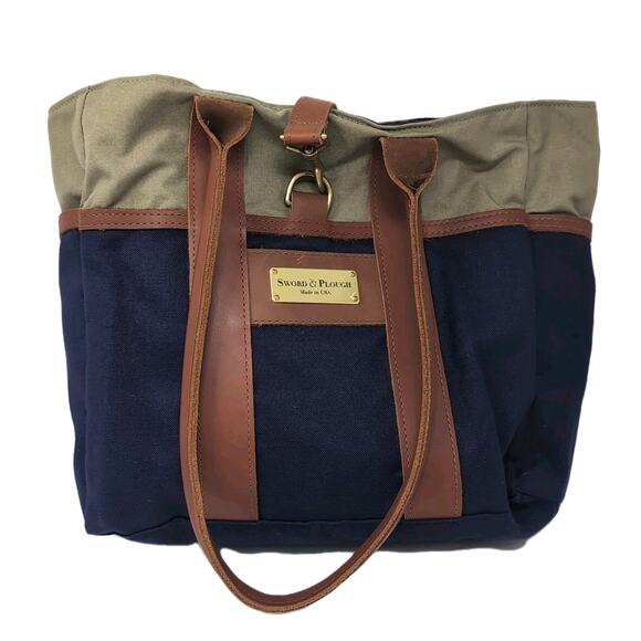 Sword & Plough Signature Tote Bag Made in USA Veteran Repurposed Military Fabric - Picture 3 of 12